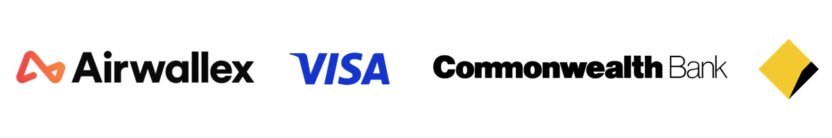 Trusted banking and payment partners: Commonwealth Bank, Visa, Mastercard